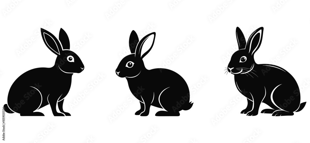 rabbit silhouette vector illustration animals rabbit silhouette vector illustration animals