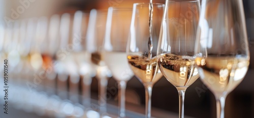 Wine Being Poured Into Glasses On Table
