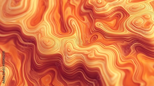 Abstract background with swirling lines and textures in orange, yellow, and red colors. Generative ai