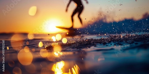 Surfer Silhouette at Sunset