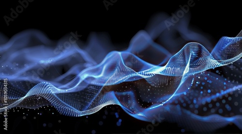 Abstract Blue Digital Wave