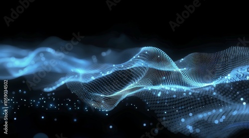 Abstract Blue Digital Wave