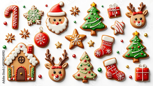 Festive Christmas Sugar Cookie Vector Illustrations: Perfect for Holiday Marketing and Seasonal Branding