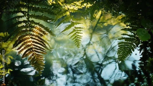 Wallpaper Mural Fern Reflections in Tranquil Water Torontodigital.ca