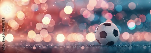 Soccer Ball On A Field At Night