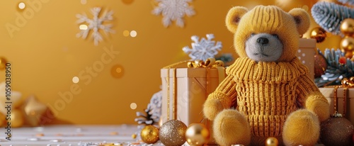 Bear Surrounded by Presents