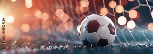 Soccer Ball On A Field At Night
