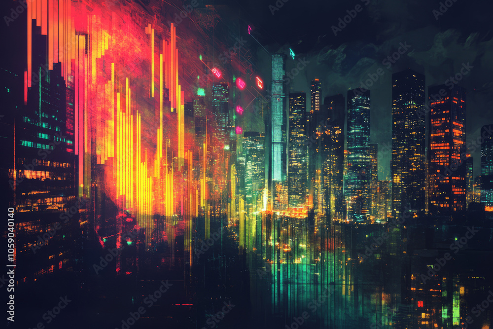 Fototapeta premium city lights a modern urban nightscape