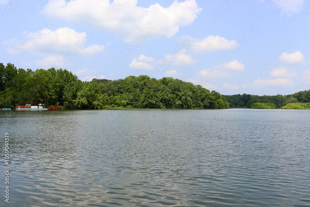 The quiet lake in the country on a sunny day. The quiet lake in the country on a sunny day.