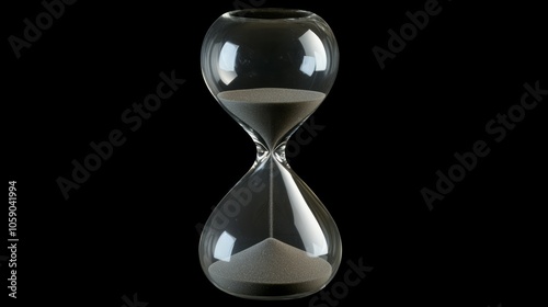 minimalistic hourglass with sand