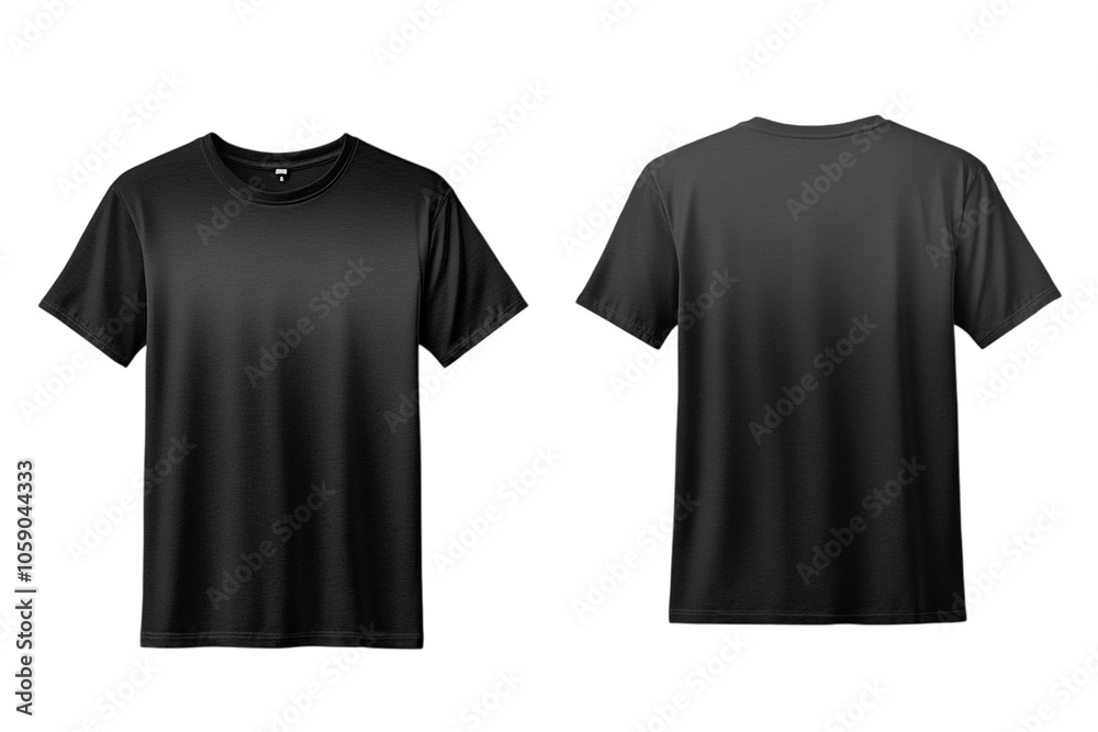 Black Gradient T-shirt Mockup (Front and Back) Isolated on Transparent. PNG Black Gradient T-shirt Mockup (Front and Back) Isolated on Transparent. PNG