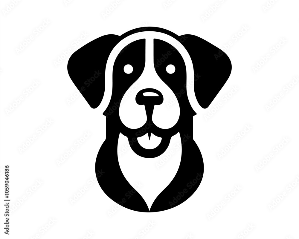 Dog head logo design template. Vector illustration. Simple silhouette. Flat style. Cartoon dog logo. Animal logotype concept. Dog head logo design template. Vector illustration. Simple silhouette. Flat style. Cartoon dog logo. Animal logotype concept.