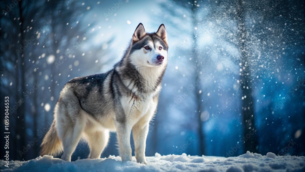 husky in winter husky in winter