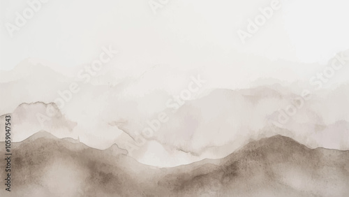 Abstract horizontal watercolor background. Hand drawn vector texture. Brush stroked painting pastel color watercolour