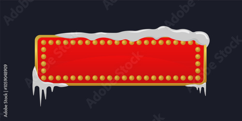 Red christmas CTA button with snow template.