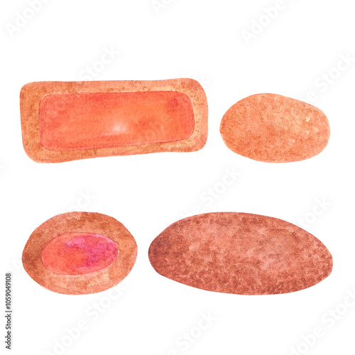 Hand drawn watercolor autumn cookies cake isolated on white background. Can be used for postcard, label, scrapbook and other printed products.