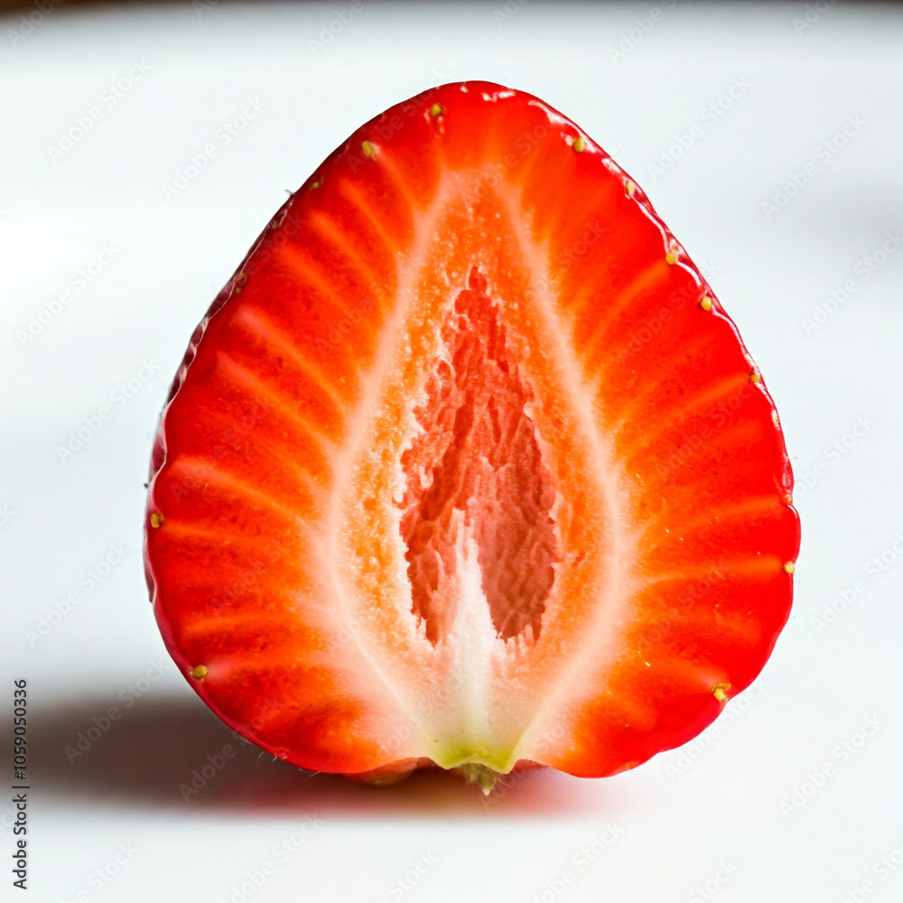 Strawberry, sliced strawberry, red fruit, fresh fruit, summer fruit, healthy food, vitamin C, antioxidants, juicy, sweet, dessert, food photography, food styling, still life photography, white backgro Strawberry, sliced strawberry, red fruit, fresh fruit, summer fruit, healthy food, vitamin C, antioxidants, juicy, sweet, dessert, food photography, food styling, still life photography, white backgro