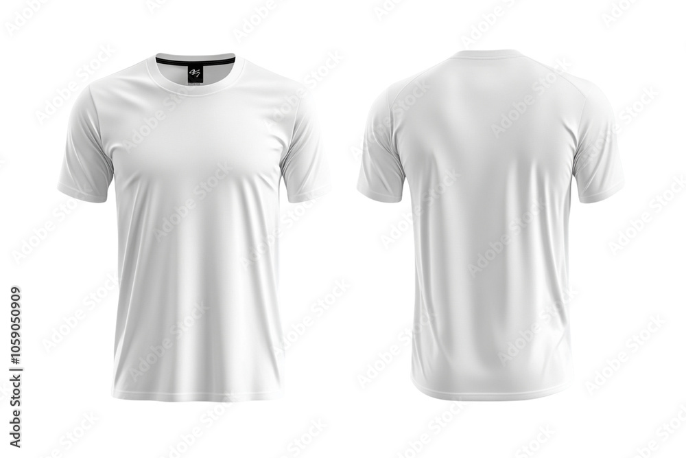 White Muscle Fit T-shirt Mockup (Front and Back) Isolated on Transparent. PNG White Muscle Fit T-shirt Mockup (Front and Back) Isolated on Transparent. PNG