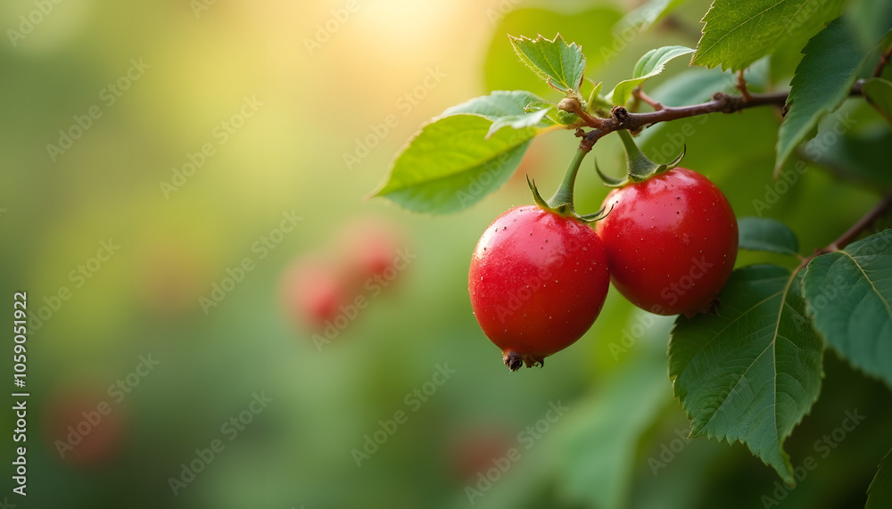 Close-up of bright rosehip fruits Close-up of bright rosehip fruits