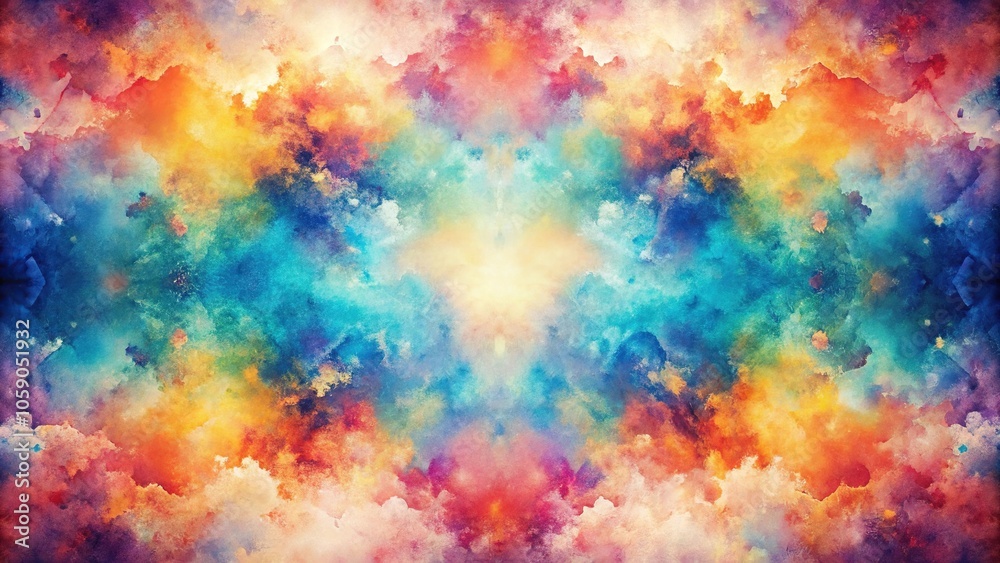 Watercolor and grungy symmetrical background Watercolor and grungy symmetrical background