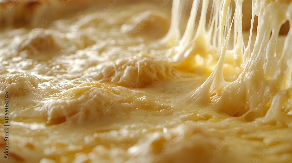 Melting mozzarella cheese pizza close-up showing stretchy pull effect, golden brown crust, extreme macro food photography with dripping cheese strings. Melting mozzarella cheese pizza close-up showing stretchy pull effect, golden brown crust, extreme macro food photography with dripping cheese strings.