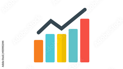Business growth graph with an upward arrow illustrating financial success and market progress .