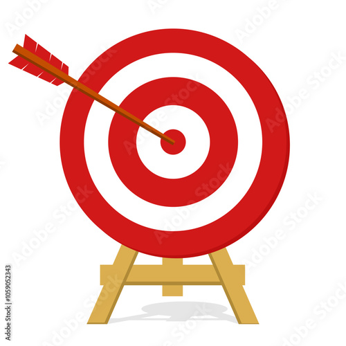 Vector illustration target, challenge, objective icon. competitive advantage symbol. successful shot in the darts target