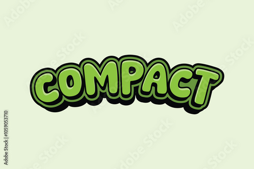 3d text effect with the word "compact"