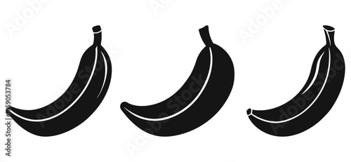 Banana vector black icon on white background