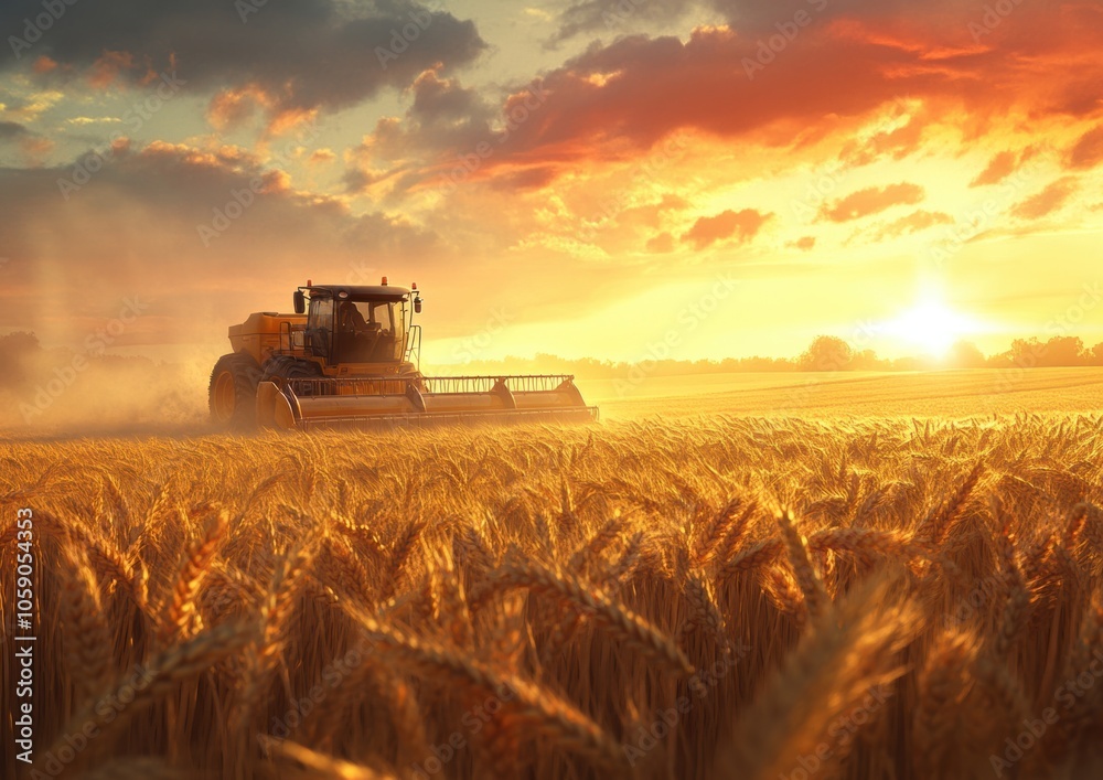 Naklejka premium Sunset Harvest.