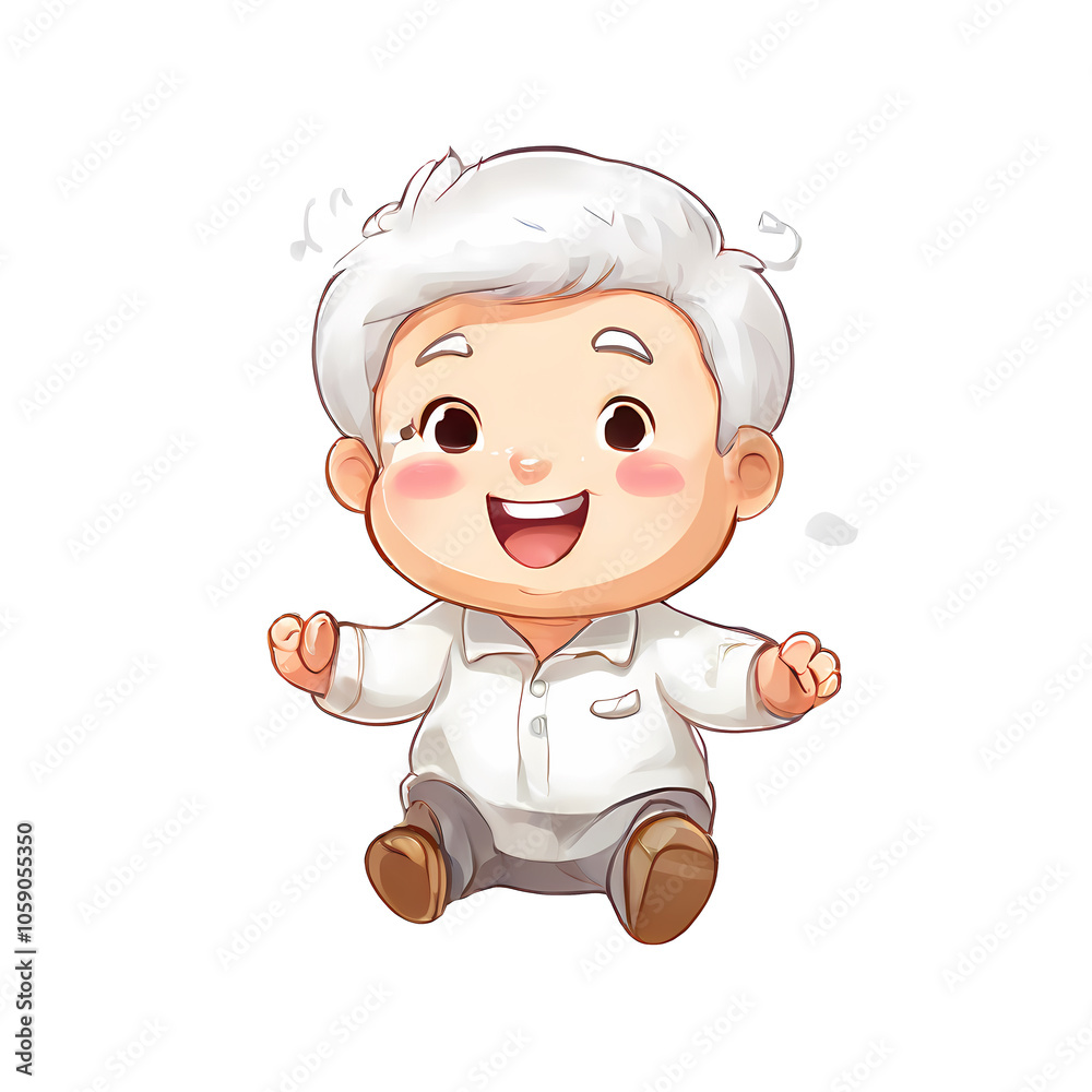 a sticker of a character isolated with face expression a sticker of a character isolated with face expression