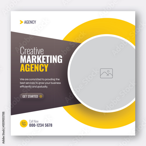 Digital marketing web banner and social media post template