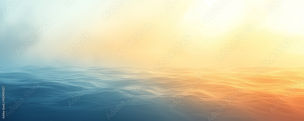 Fototapeta premium A clean gradient transitioning from light yellow to pale blue with a wave or ribbon on it