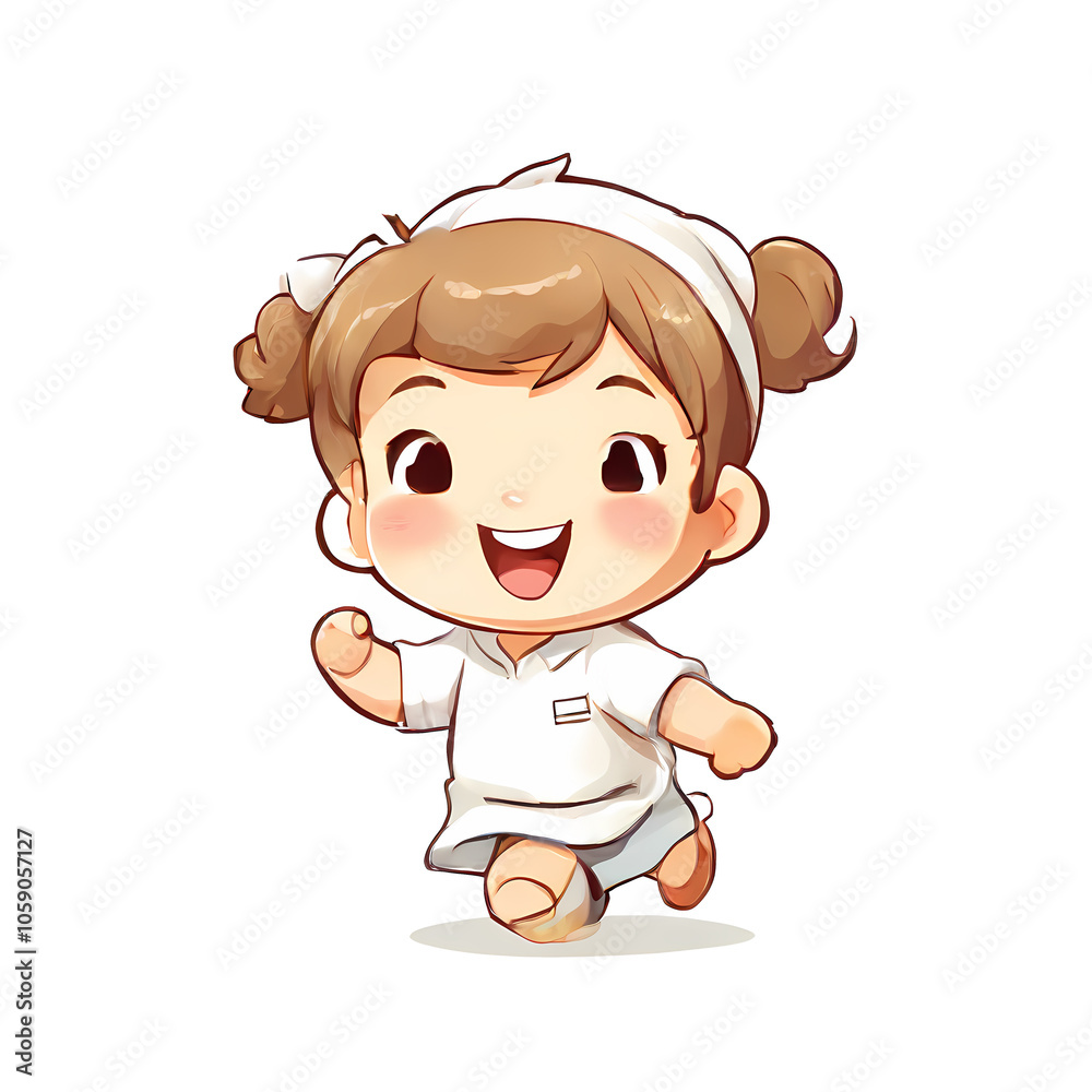 a sticker of a character isolated with face expression a sticker of a character isolated with face expression