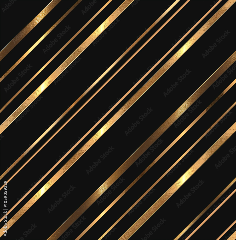 Seamless pattern with diagonal golden stripes on a black background, a luxurious and elegant wallpaper design