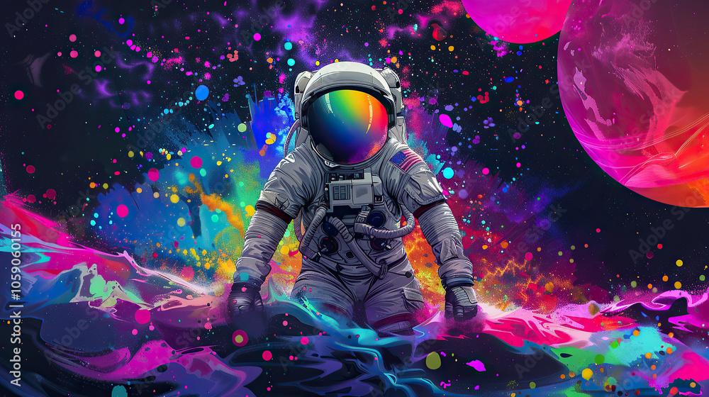 Astronaut in colorful space Astronaut in colorful space