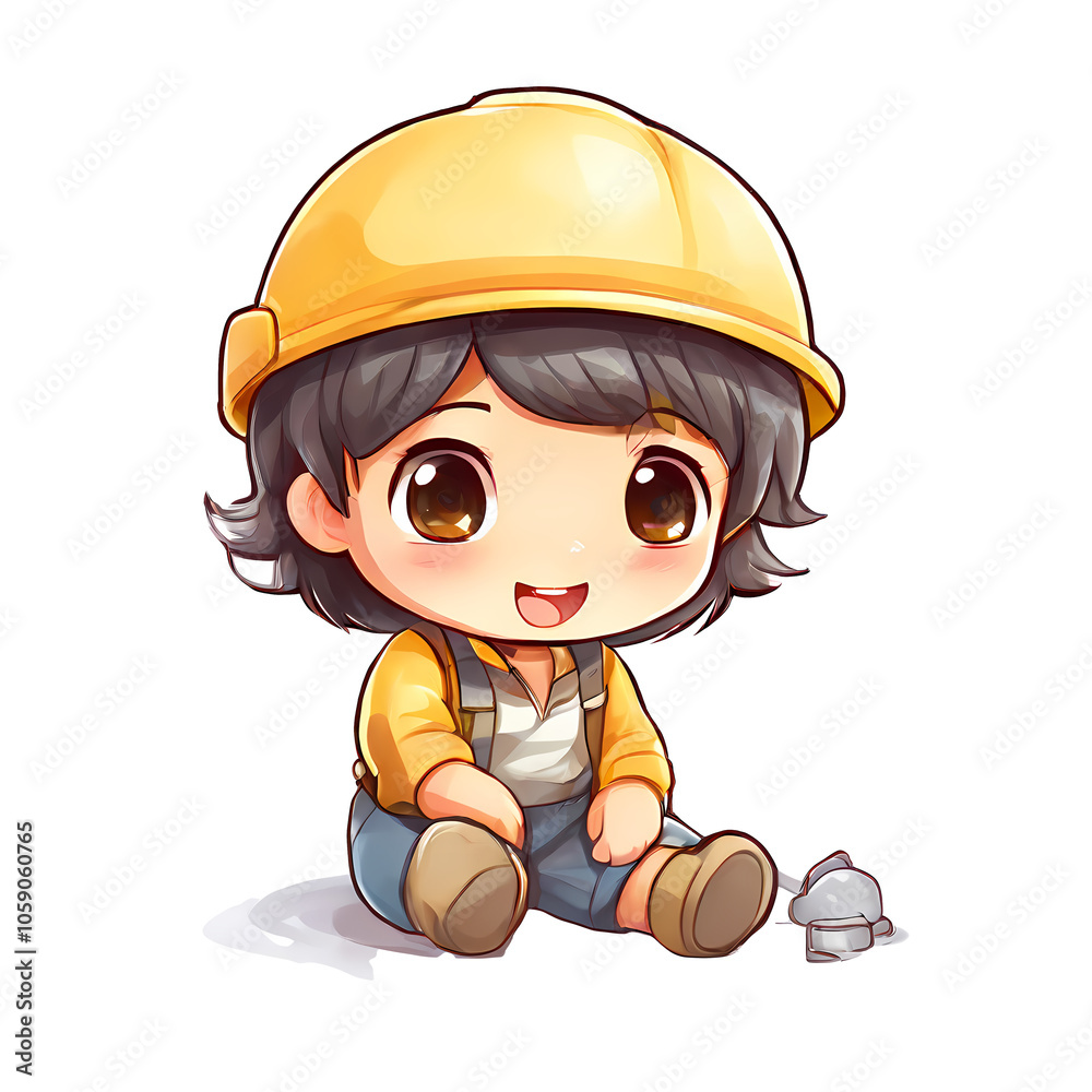 a sticker of a character isolated with face expression a sticker of a character isolated with face expression