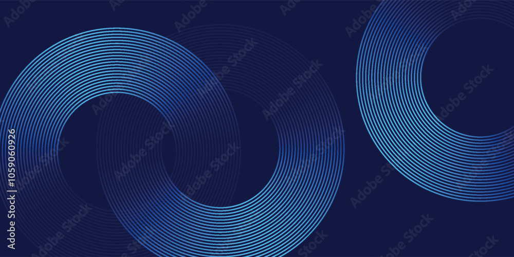 Abstract blue glowing geometric lines on dark blue background. Modern shiny blue circle lines pattern. Futuristic technology concept. Suit for cover, poster, Abstract blue glowing geometric lines on dark blue background. Modern shiny blue circle lines pattern. Futuristic technology concept. Suit for cover, poster,