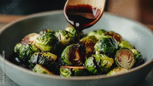 Culinary delight: roasted brussels sprouts with balsamic glaze for gourmet cooking inspiration Cook Something Bold and Pungent Day