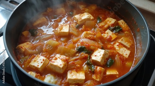 Delicious korean kimchi stew with tofu for cozy dinner Cook Something Bold and Pungent Day