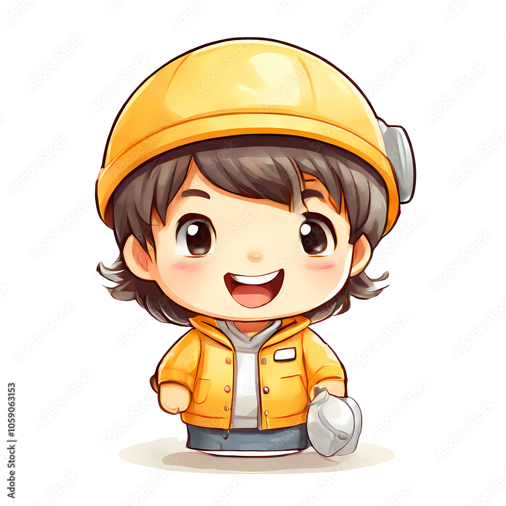 a sticker of a character isolated with face expression a sticker of a character isolated with face expression