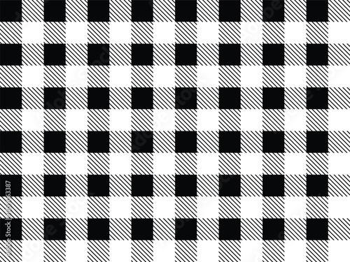 Seamless black and white gingham pattern