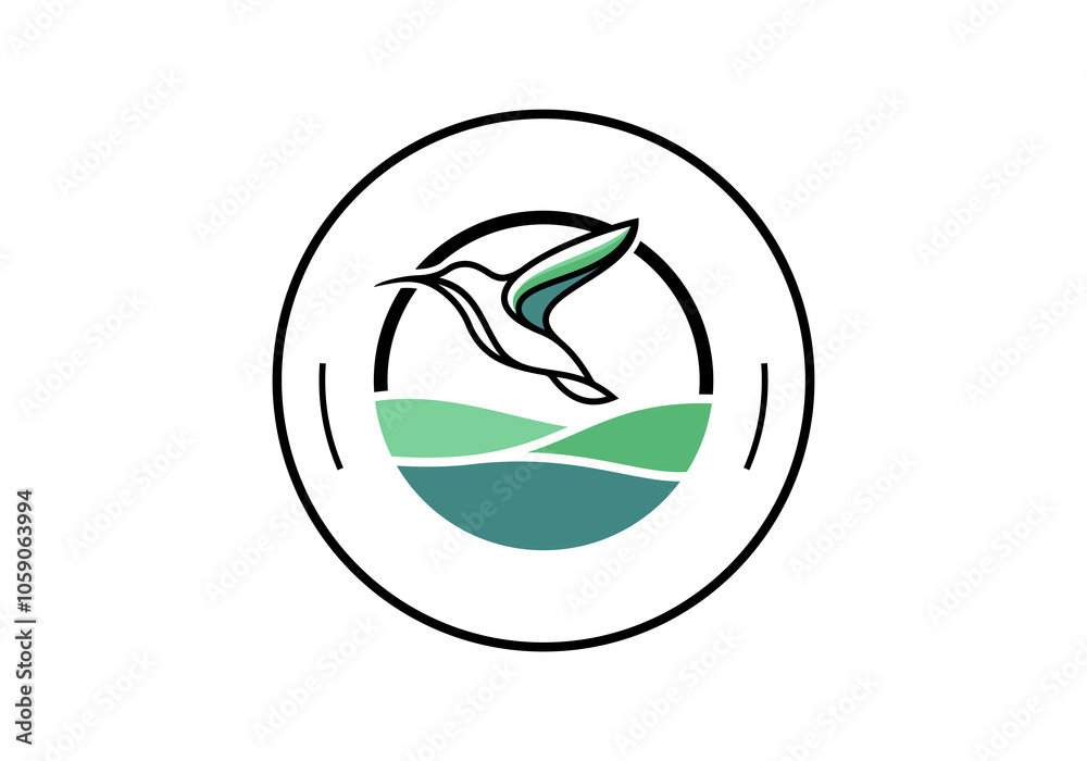 Illustration of a simple line art logo of a bird's nature. Illustration of a simple line art logo of a bird's nature.