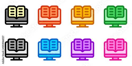 Editable e-book, digital library vector icon. Online learning, course, tutorial. Part of a big icon set family. Perfect for web and app interfaces, presentations, infographics, etc