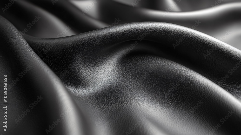 Fototapeta premium Black leather, close-up of texture.