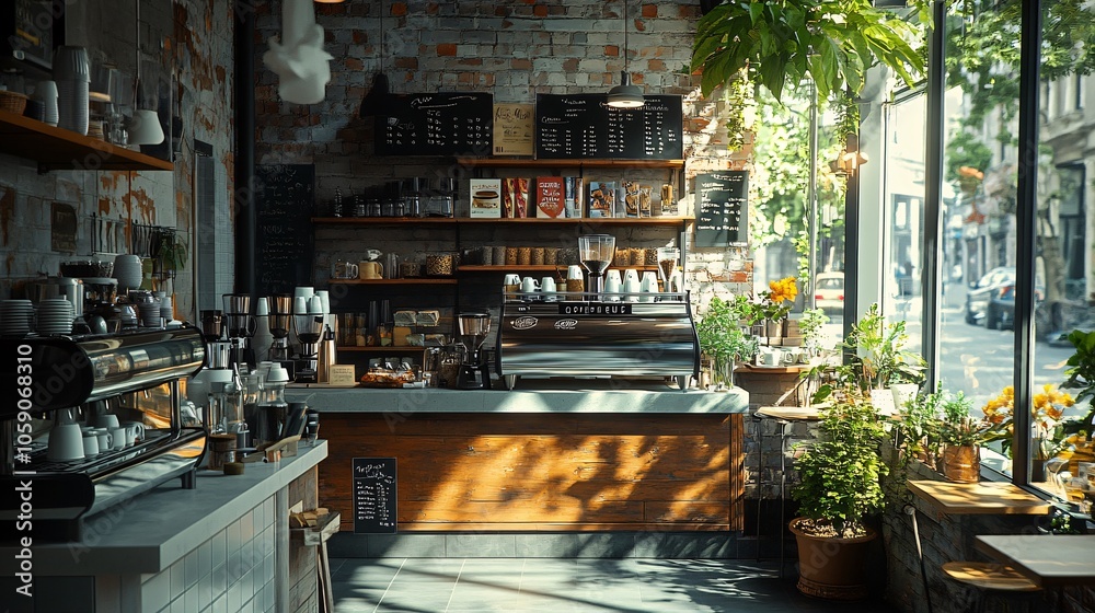 Contemporary Coffee Shop with Minimalist Design and Cozy Atmosphere Contemporary Coffee Shop with Minimalist Design and Cozy Atmosphere