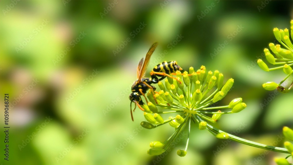 yellow flower on green background