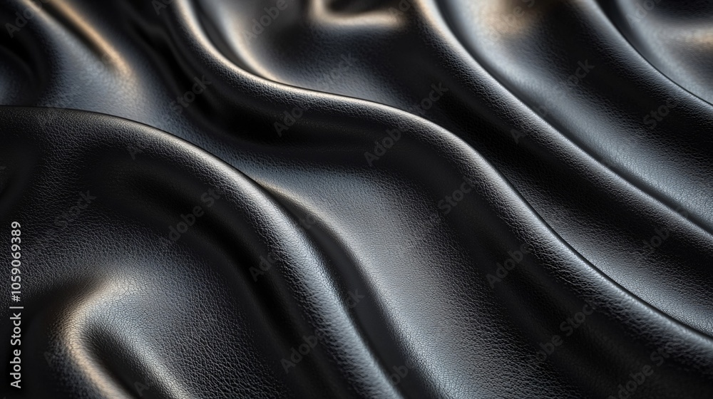 Obraz premium Black leather, close-up of texture.