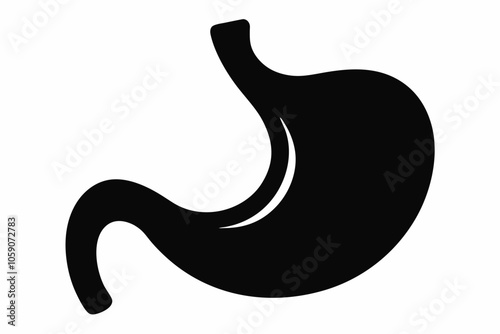 Stomach icon vector, stomach human internal organ digestive system anatomy, stomach silhouette
