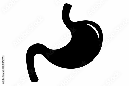 Stomach icon vector, stomach human internal organ digestive system anatomy, stomach silhouette
